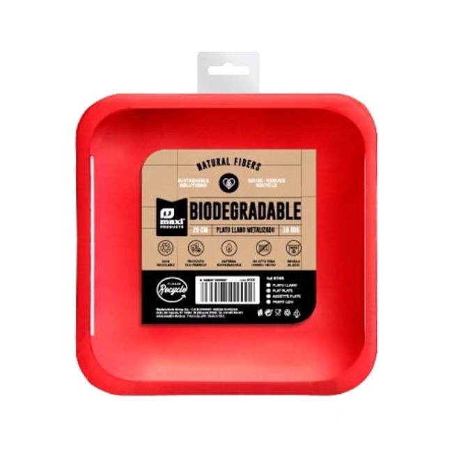 20 cm große quadratische Teller aus farbigem Karton - 10 Stück.