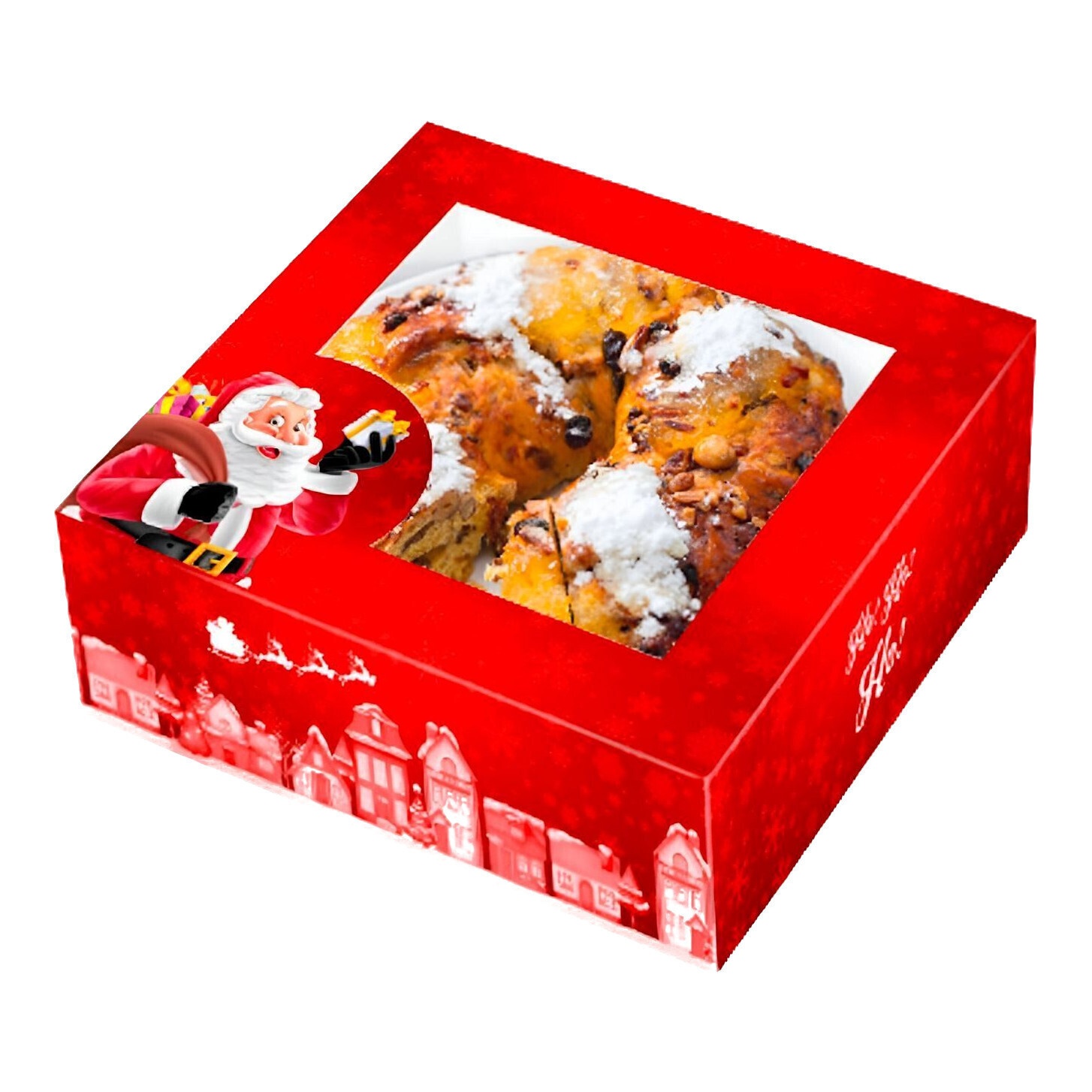 28 x 28 x 7,5 cm Schachtel für dekorierten Weihnachtsmannkuchen - 2