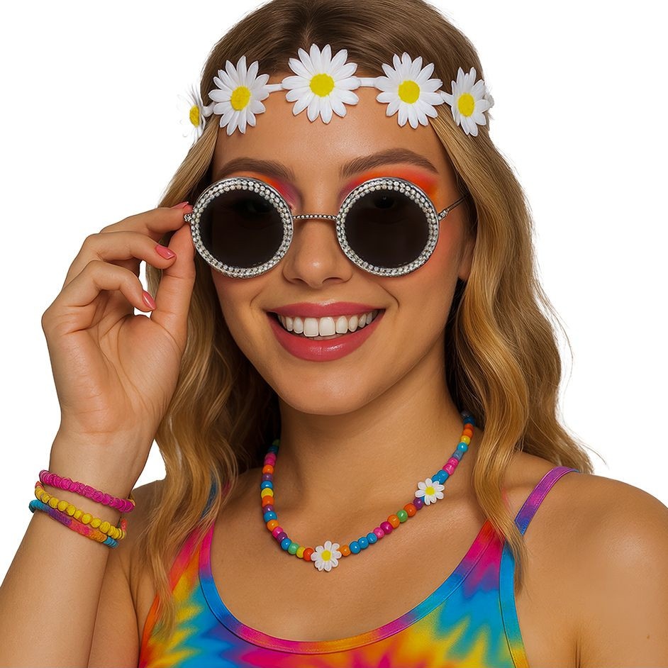 Runde Brille mit Strasssteinen - 3