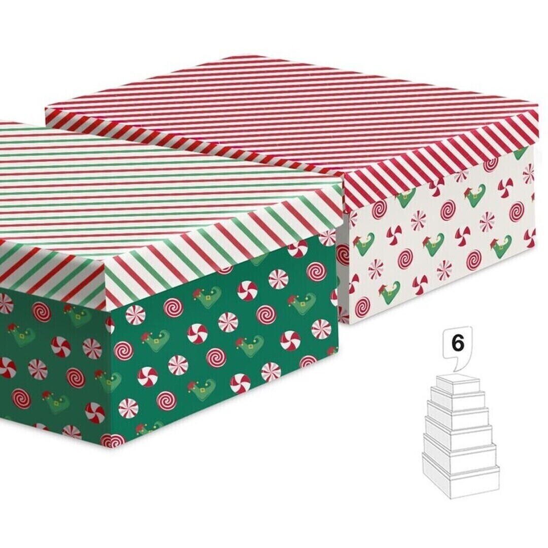 Rechteckige Weihnachts-Elfenschachtel - 6 Einheiten