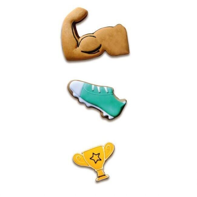 Ausstechformen für Bodybuilder, Turnschuh und Pokal - Wilton - 3 Stück - 2