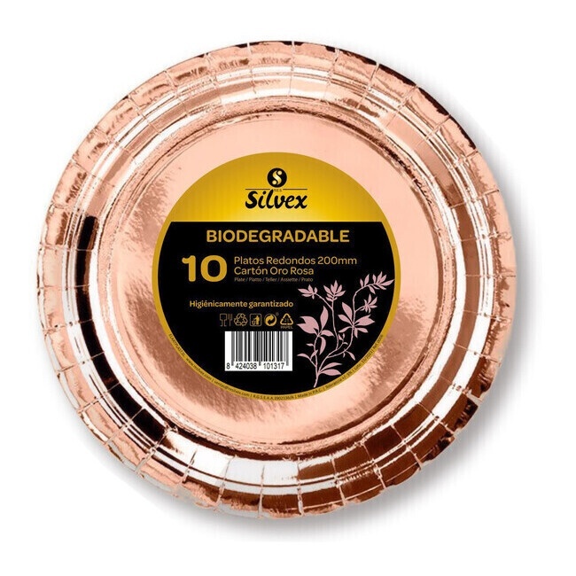 20 cm Pappteller metallisiert - 10 Stück
