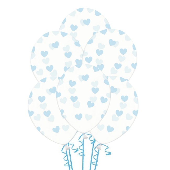 Transparente Latexballons mit Herzen 30 cm - PartyDeco - 50 Stück