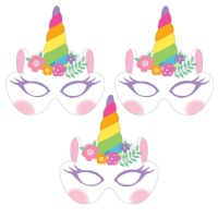 Einhorn-Masken - 6 Stück.