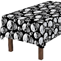 Totenköpfe Tischdecke schwarz 1,37 x 2,74 m