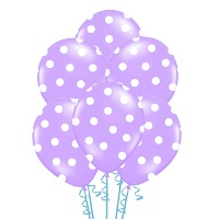 Latexballons mit weißen Punkten 30 cm - PartyDeco - 6 Stück