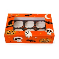 Box für 6 Halloween-Cupcakes - Orange - Azucren