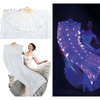 Weißer LED-Fächer 75 x 150 cm