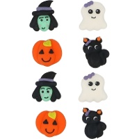 Halloween-Zuckerfiguren von Hexen und Katzen - Wilton - 8 Stück