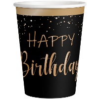 Elegant Gold Becher 250 ml - 8 Stück