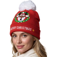 Weihnachtsmütze mit Rentiermotiv und Glitzer