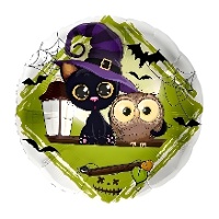 Ballon Katze und Eule, 43 cm - Premioloon