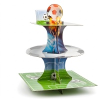 3-stufiger Fußball-Präsentationsständer mit loderndem Ball, 36 x 30 cm