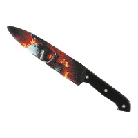 Messer mit flammendem Schädel, 31 cm