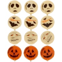 Halloween-Figuren aus weißer Schokolade - 12 Stück.