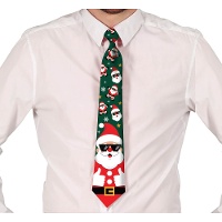 Lustige Weihnachtskrawatte mit Weihnachtsmannmotiv