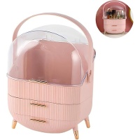 Tragbarer Make-up-Organizer in Rosa, 26 x 17 x 34,5 cm