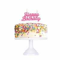 Happy Birthday Fluorkerze - 1 Stück