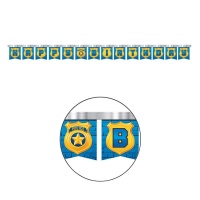 Happy Birthday Girlande Polizei - 2,59 m