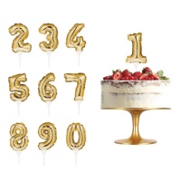 Goldene Zahl Ballon Topper 13 x 9 cm - Creative Converting