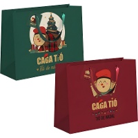 Geschenktüte 35 x 28 x 15 cm mit Tió de Nadal - 1 Stück