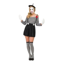 Gestreiftes Pantomime Kostüm für Frauen