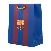 Geschenktüte 32 x 26 x 12 cm mit blaugrana-Streifen