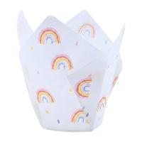 Papier-Tulpenkapseln für Regenbogen-Muffins - PME - 24 Stück.