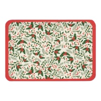 Weihnachtstabletts mit Stechpalmenblumen 25 x 34 cm - 2 Stück