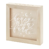 Honeymoon Fund Holzspardose 30 x 30 x 6 cm