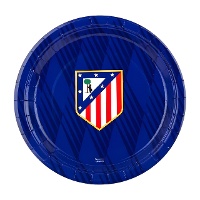 Atlético de Madrid Pappteller, blau, Ø 23 cm - 8 Stück