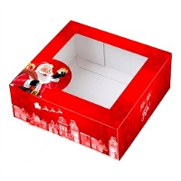Tortenschachtel 30 x 30 x 7,5 cm mit Weihnachtsmann-Motiv