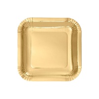 Quadratische Teller aus Metallkarton, 18 cm - 12 Stück.