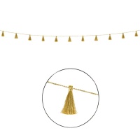 Goldene Girlande mit Quastenbommeln - 1,90 m