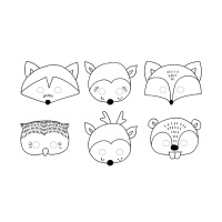 Woodland Animals Gesichtsbemalung - 6 Stück