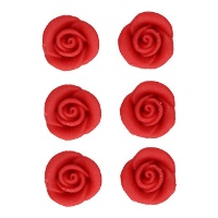 Marzipan-Rosen-Glitzer-Figuren 2,5 cm - FunCakes - 6 Stück