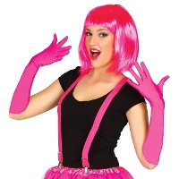 Neon lange Handschuhe - 45 cm