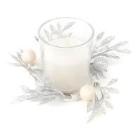 Weihnachtskerze mit dekoriertem Glas 10,5 x 6,6 cm