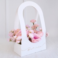 Papierblumenkorb Best Wishes, 38,5 cm