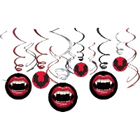 Vampir-Nacht Deko-Anhänger - 12 Stk.