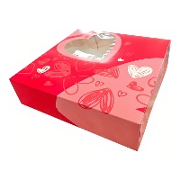 Caja de 25 x 25 x 8 cm para tarta de San Valentín