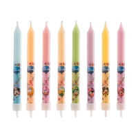 Bunte Mickey Mouse-Kerzen 8,5 cm - 8 Stück
