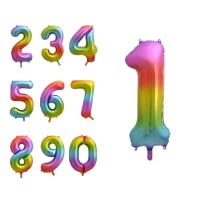 Regenbogen Zahlenluftballon 41 cm