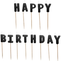 Happy Birthday Kerzen weiß 2,5 cm - PartyDeco - 13 Stück