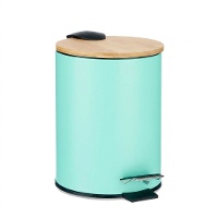 Farbiger 3-Liter-Badabfalleimer mit Bambusdeckel