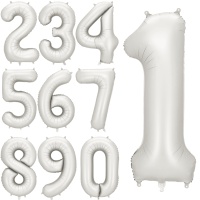 Silberne Zahlenballons von 86 cm - PartyDeco - 1 Stück