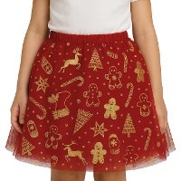 Kinderrock mit goldenen Weihnachtsmotiven - 30 cm