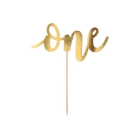 Tortenaufleger One gold 19 x 16 cm - 1 Stück