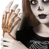 Goldene Skeletthand-Armband