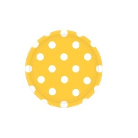 Runde Teller mit weißen Tupfen 18 cm - 8 Stück